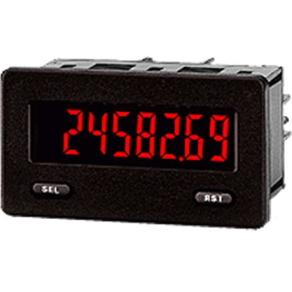 Compteur -décompteur tachymètre 8 dgts LCD 11.70mm Rouge 10-28Vdc-Lire la description