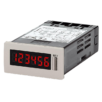 Compteur totalisateur et horaire 36x72 6dgts 12-24VDC (gris clair)-Lire la description