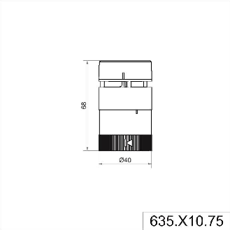 Élément sirène 8 sons 95dB 24VAC/DC IP66 Ø40mm NOIR-Lire la description