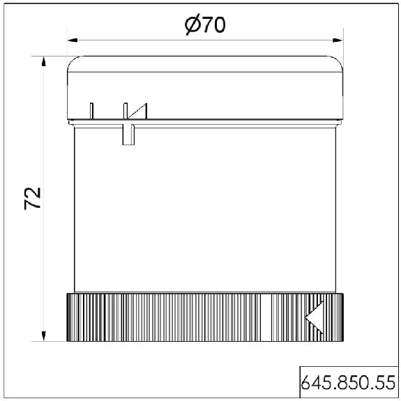 Élément sonore 7 sons 24VDC 100dB IP65 Ø70mm NOIR-Lire la description