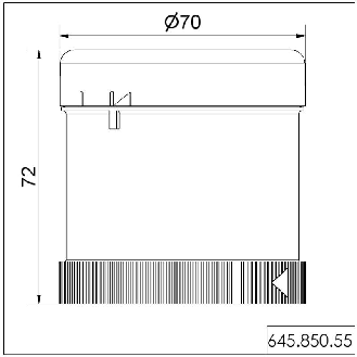 Élément sonore 7 sons 24VDC 100dB IP65 Ø70mm NOIR-Lire la description