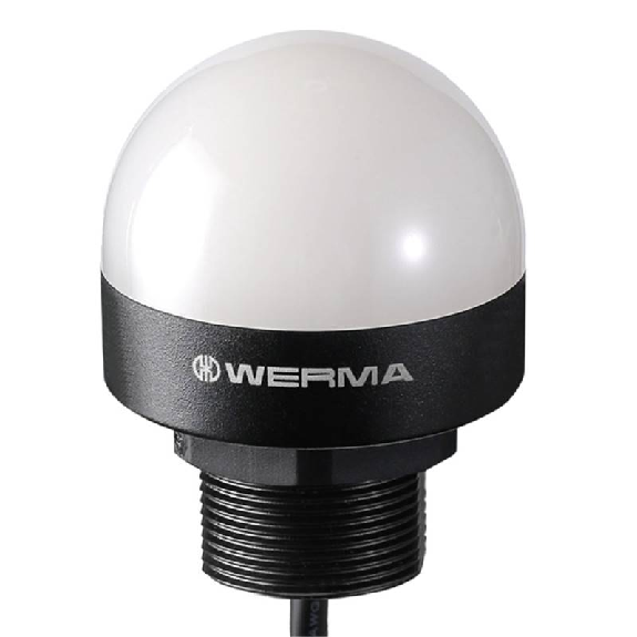 Feu tricolore encastrable fixe 10-30Vdc M12 5P+C0.1m IP65-Lire la description