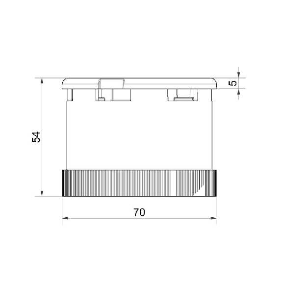 Élément sonore continu/alternatif 105dB 24VAC/DC IP65 Ø70mm GRIS-Lire la description