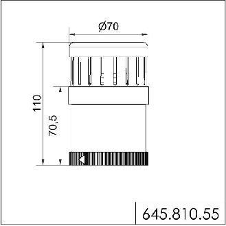 Élément sonore auto-ajustable 80-100dB pulsé 24VDC IP65 Ø70mm NOIR-Lire la description