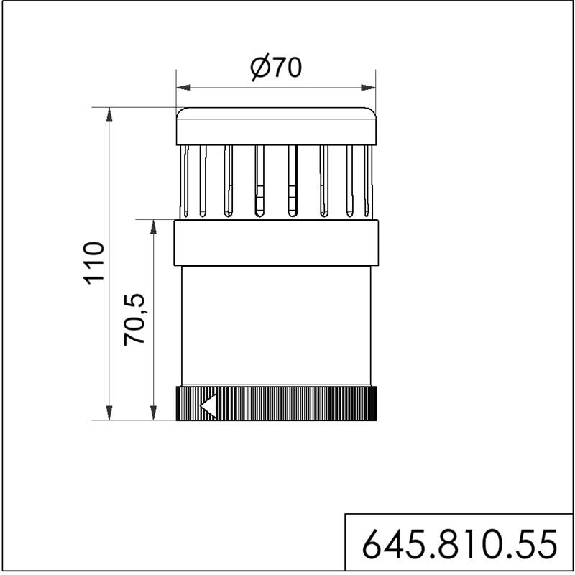 Élément sonore auto-ajustable 80-100dB pulsé 24VDC IP65 Ø70mm NOIR Élément sonore auto-ajustable 80-100dB pulsé 24VDC IP65 Ø70mm NOIR-Lire la description