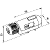Couvercle avec câble, 4xM8, 4-pol 10.0m PUR 8x0,34+2x0,75, UL/CSA