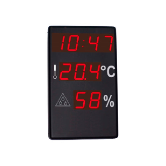 Afficheur grand format Horloge+T°+H% digit H=100mm alim. 230VAC-Lire la description