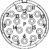Insert 16p (M23), partie P, contacts femelles à souder