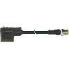 EV Forme A 18mm 24V LED+ATP/M12 Mâle Droit; PUR 3x0,75 Noir 1,5m