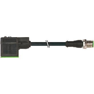 EV Forme A 18mm 24V LED+ATP/M12 Mâle Droit; PUR 3x0,75 Noir 1,5m-Lire la description