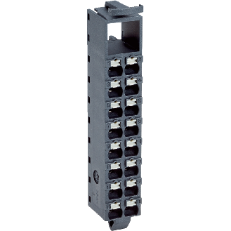 Connecteur frontal avec 16 blocs de jonction à ressorts et ouverture-Lire la description