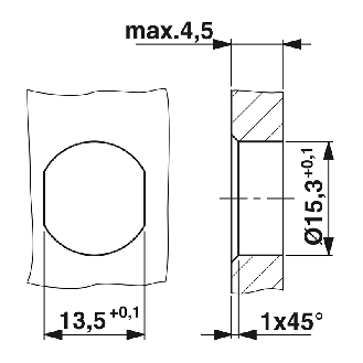 Embase paroi PG9; M12A Fem Droit 4p/4 fils (4x0.34mm²) 0.5m-Lire la description