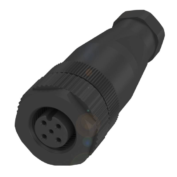 M12A Mâle Fem 5p; Bornes à vis <0.75mm², Ø4-6mm-Lire la description