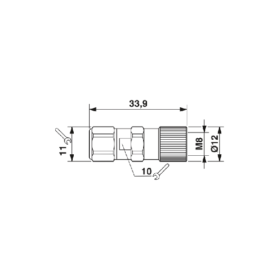 M08A Fem Droit 4p; Bornes rapide Piercecon®, 0,14-0,38mm², Ø3-5mm-Lire la description