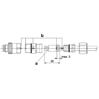 M08A Fem Droit 4p; Bornes rapide Piercecon®, 0,14-0,38mm², Ø3-5mm-Lire la description