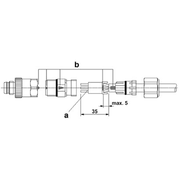 M08A Fem Droit 4p; Bornes rapide Piercecon®, 0,14-0,38mm², Ø3-5mm-Lire la description