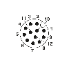 M12A Mâle Droit 12p; Bornes Piercecon, Ø8,2mm