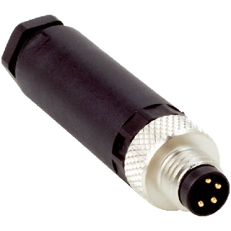 M08 Mâle Droit 4p; Bornes à vis 0.14-0.5mm², Ø3.5-8mm-Lire la description