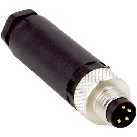 M08 Mâle Droit 4p; Bornes à vis 0.14-0.5mm², Ø3.5-8mm-Lire la description