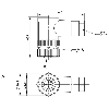 M12A Fem Coudé 4p; Bornes à vis (x4) 0.14-0.75mm², Ø4-6mm