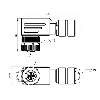 M12D Fem Coudé 4p; Bornes à vis (x4) 0.14-0.75mm², Ø5-8mm