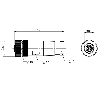 M12A Fem Droit 5p, Bornes à vis (x5) 0.14-0.75mm², Ø6-8mm Pg7
