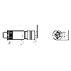 M12B Mâle Droit 5p; Bornes à vis (x5) 0.14-0.75mm², Ø5-8mm