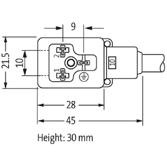 EV Forme B 10mm 24V LED+ATP/M08 Mâle Droit; PUR UL/CSA 3x0.34 Noir 3m-Lire la description