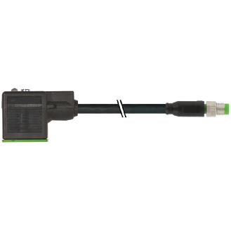 EV Forme B 10mm 24V LED+ATP/M08 Mâle Droit; PUR UL/CSA 3x0.34 Noir 3m-Lire la description