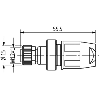 M12A Fem Droit 4p; Bornes guillotines 0.5-1.0mm², sans PE