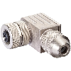 M12A Fem Coudé 5p; Bornes à vis <0,75mm² Ø4-6mm; Blindé