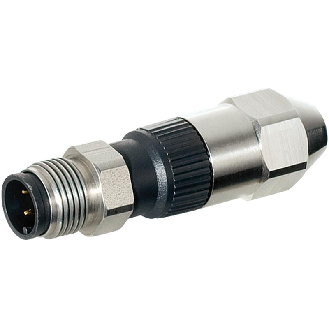 M12A Inox V2A Mâle Droit 4p; Bornes IDC (x4) 0.25-0.5mm², Ø4-5.1mm-Lire la description