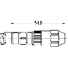 M12A Inox V2A Mâle Droit 4p; Bornes IDC (x4) 0.25-0.5mm², Ø4-5.1mm