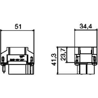 Insert d'alimentation, contacts femelle, 4 + PE-Lire la description