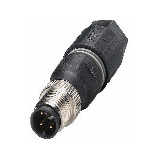 M12A Mâle Droit 4p; Bornes autodénudantes (x4) <0,75mm², Ø4-8mm-Lire la description