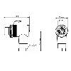 M12A Mâle Coudé 4p; Bornes à vis (x4) 0.14-0.75mm², Ø4-6mm Pg7