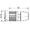 M23 Fem Droit 12p; Bornes à souder <1mm², Ø8-14mm