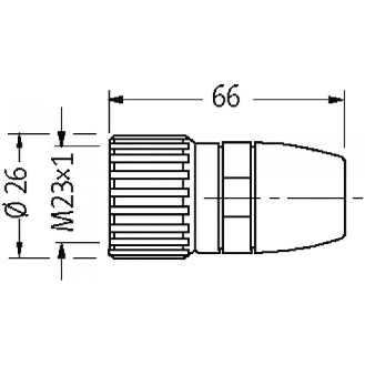 M23 Fem Droit 12p; Bornes à souder <1mm², Ø8-14mm-Lire la description
