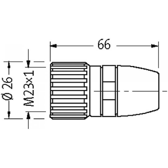 M23 Fem Droit 12p; Bornes à souder <1mm², Ø8-14mm-Lire la description