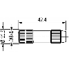 M08A Fem Droit 4p; Bornes guillotines 0.14-0.34mm², Ø2.5-5.1mm