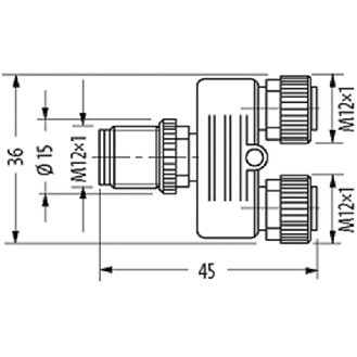 Y-M12 Mâle Droit 5p/2xM12 Fem Droit 4p-Lire la description