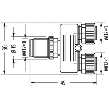 Y-M12 Mâle Droit 5p/2xM12 Fem Droit 4p