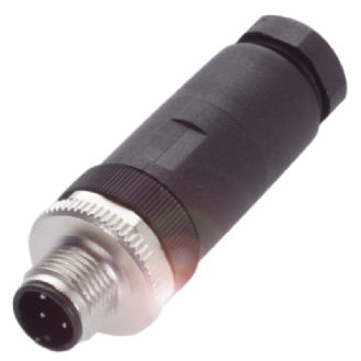 M12A Mâle Droit 4p; Bornes à vis (x4) 0.14-0.75mm², Ø6-8mm-Lire la description
