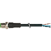 M12A Mâle Droit 4p; Câble PVC UL/CSA 4x0.34 Noir 1m
