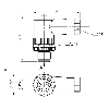 M12A Mâle Coudé 5p; Bornes à vis (x5) 0.14-0.75 mm², Ø4-6mm Pg7