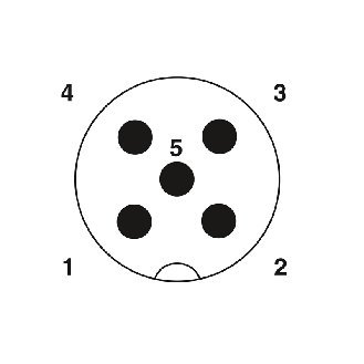 M12A Mâle Droit 5p; Bornes Push-Lock, Ø4-8mm-Lire la description