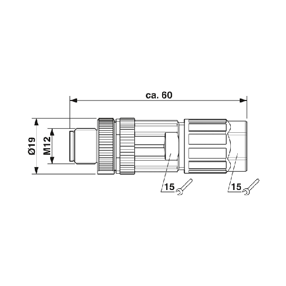 M12A Mâle Droit 5p; Bornes Push-Lock, Ø4-8mm-Lire la description