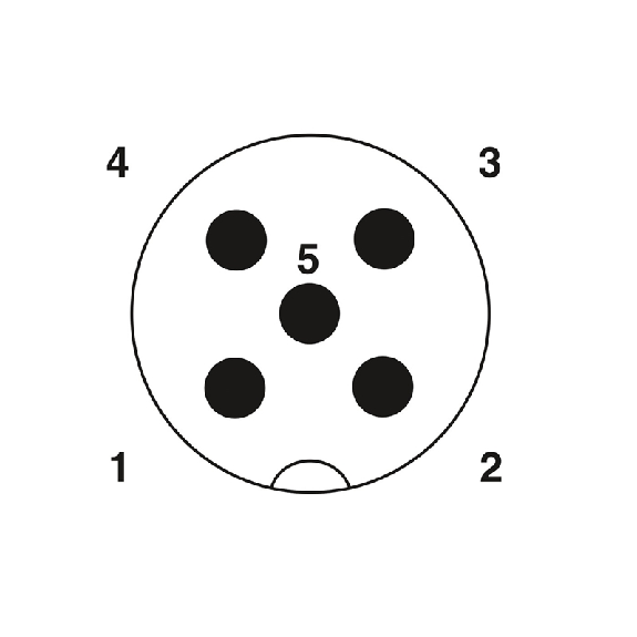 M12A Mâle Droit 5p; Bornes Push-Lock, Ø4-8mm-Lire la description