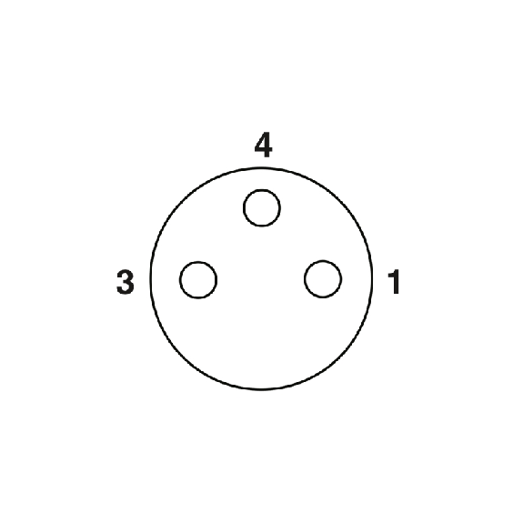 Embase paroi M8x0.5; M08A Fem Droit 3p/3 fils (3 x 0.25mm²) 0.5m-Lire la description