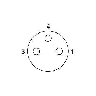 Embase paroi M8x0.5; M08A Fem Droit 3p/3 fils (3 x 0.25mm²) 0.5m-Lire la description